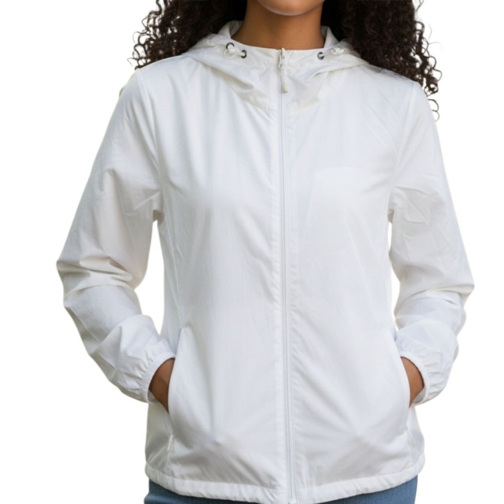 Uniqlo White Utility Jacket with Hood